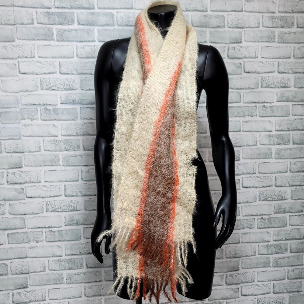 Vintage 70s John‎ Wanamaker Woven Mohair 6 Foot Scarf Western Germany AS IS